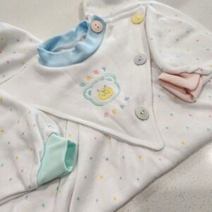 Mothercare‎ gender neutral team green small 0 to 13lb footie pajamas vintage USA